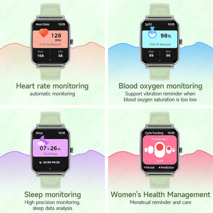 LIGE 1,83 Zoll Smartwatch für Xiaomi SOS BT Anruf Herzfrequenz Schlafüberwachung Smartwatch Spiele Musik Sportuhren 2025, Männer Frauen
