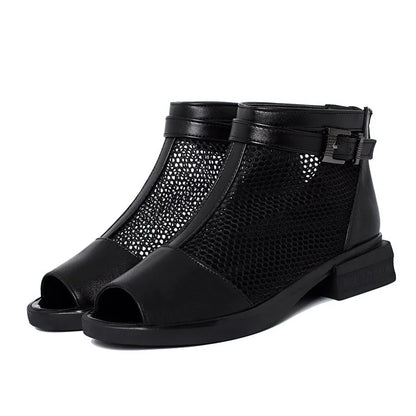 Damen Mesh Sandalen Hohle Offene Spitze 35-43