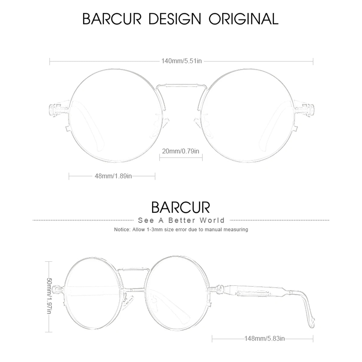 Sonnenbrille rund Steampunk Retro Vintage polarisiert UV400 Unisex B
