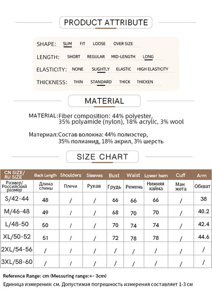 Amii Produkt-Attributkarte: Größen und Materialangaben für das Stricktop