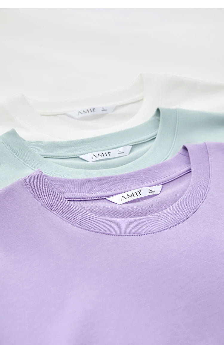 Damen T-Shirt im Minimalismus-Stil mit Taschen und elastischem O-Neck