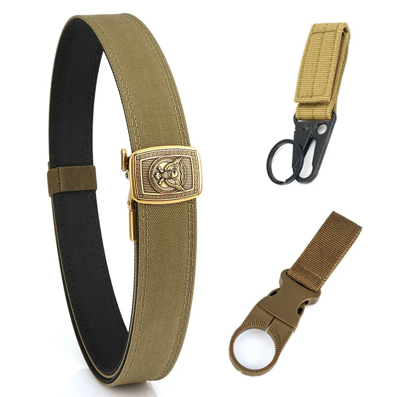 Herren-Automatikgürtel aus Nylon mit Schnellverschluss für Alltag und Freizeit Militärischer Stil