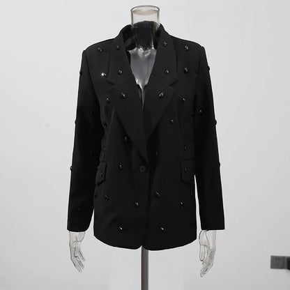 Elegantes Damenkleid mit Rundhalsausschnitt, langen Ärmeln und Patchwork-Design in lockerer Passform.