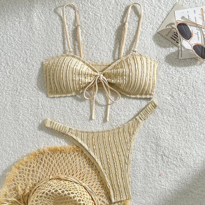 Schwarzes Sexy Bikini-Set mit Push-up für Damen – Brasilianischer Stil für Strand und Pool