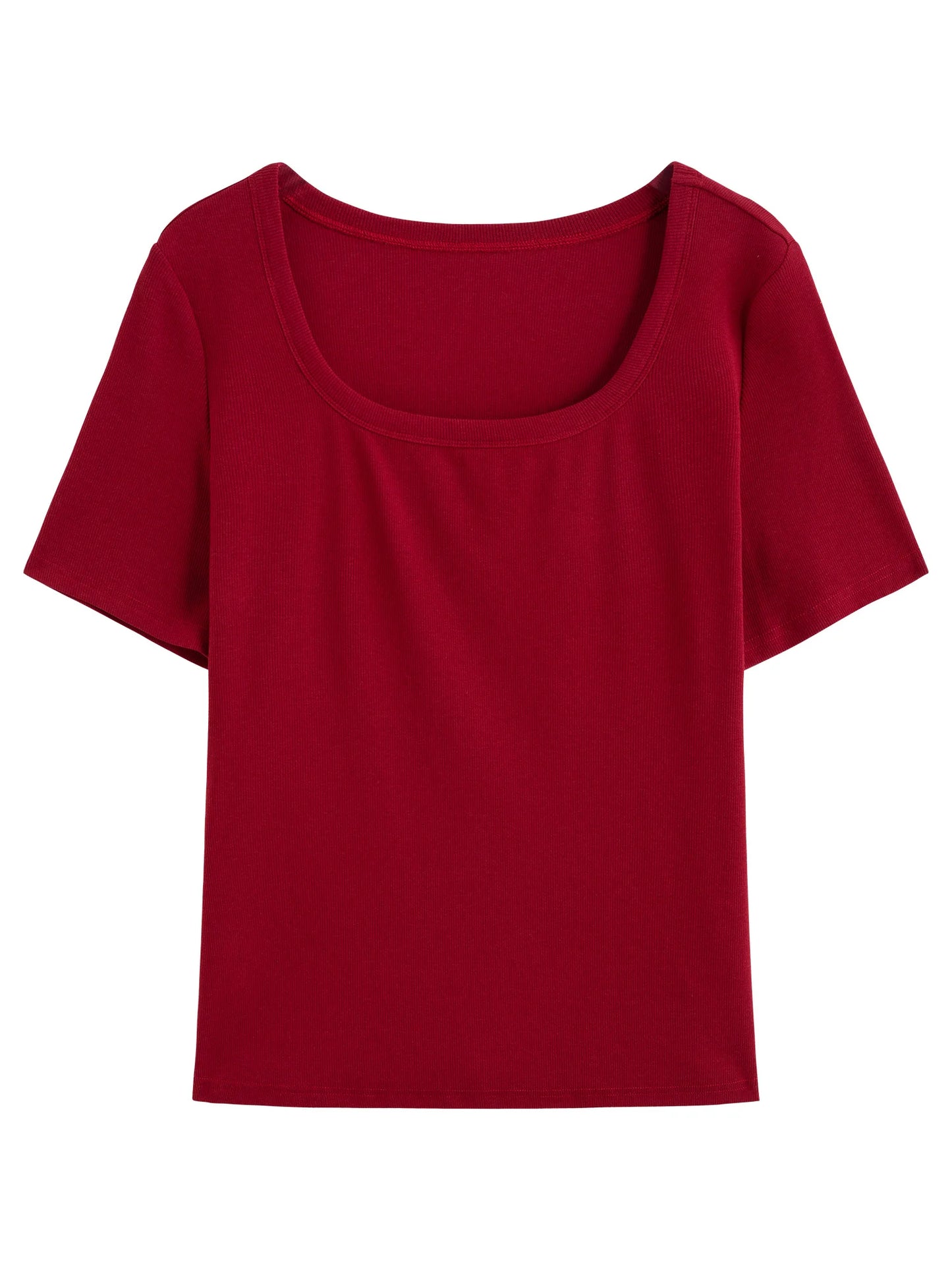 Baumwoll-T-Shirt in Übergröße mit 3D-Blumenstickerei und Rundhalsausschnitt – vielseitig und figurbetont für den Büroalltag