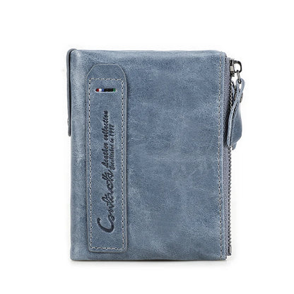 Herren Echtleder Geldbörse Reißverschluss Kartenhalter Luxus Designer Geldclip
