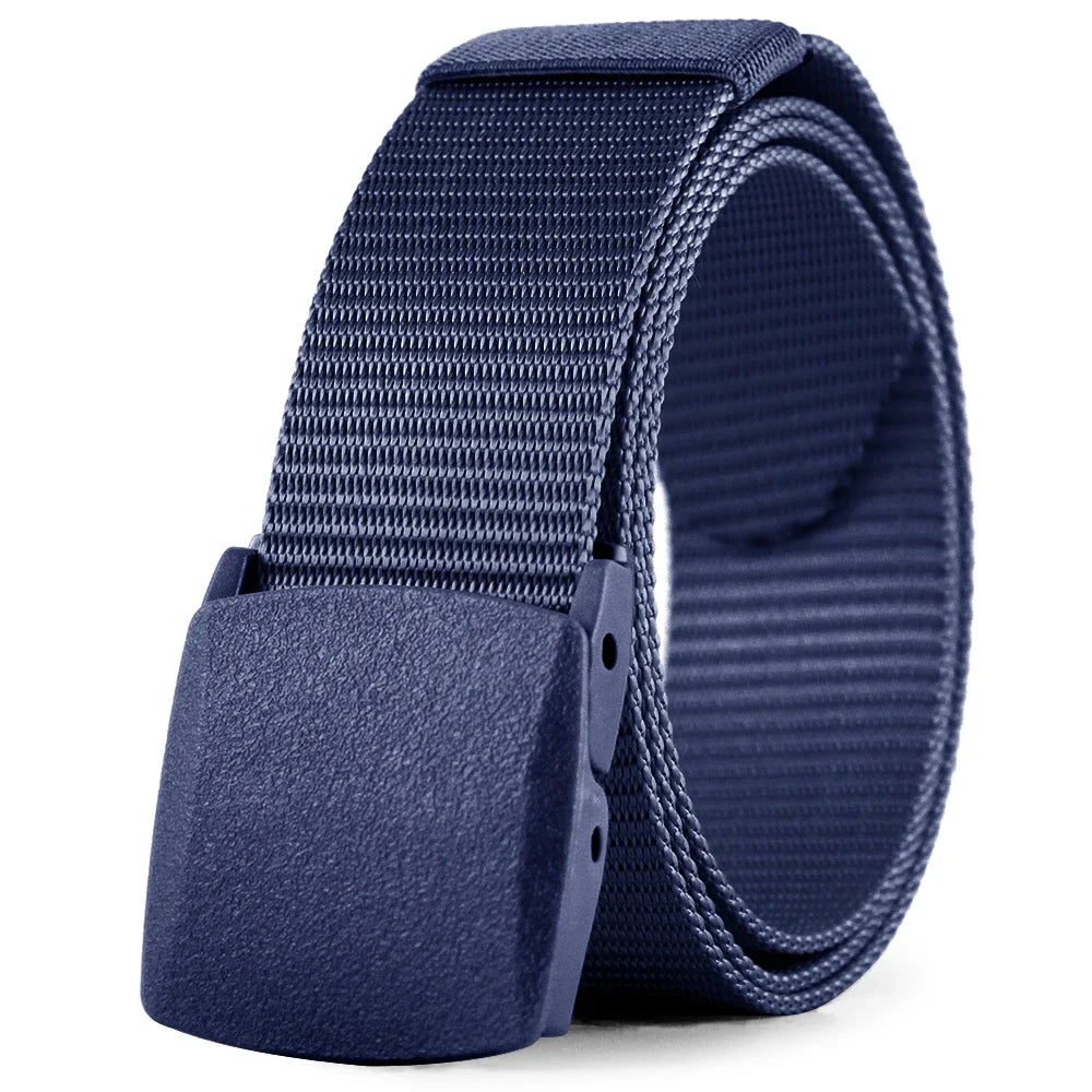 Dunkelblauer taktischer Nylon-Gürtel mit gewebtem Riemen und breiter Schnalle