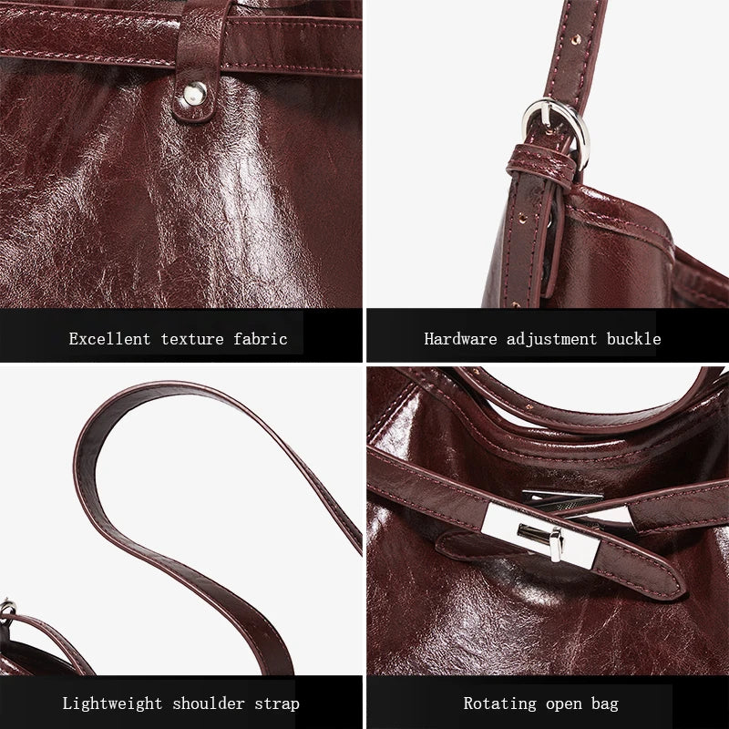 Damen-Hobo-Tasche aus PU-Leder mit Großem Stauraum für Alltag und Freizeit Geeignet als City-Tasche
