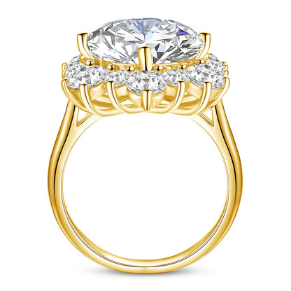 Damen-Ring Moissanit 8ct Rundschliff 13mm Zertifiziert für Verlobung oder Hochzeit