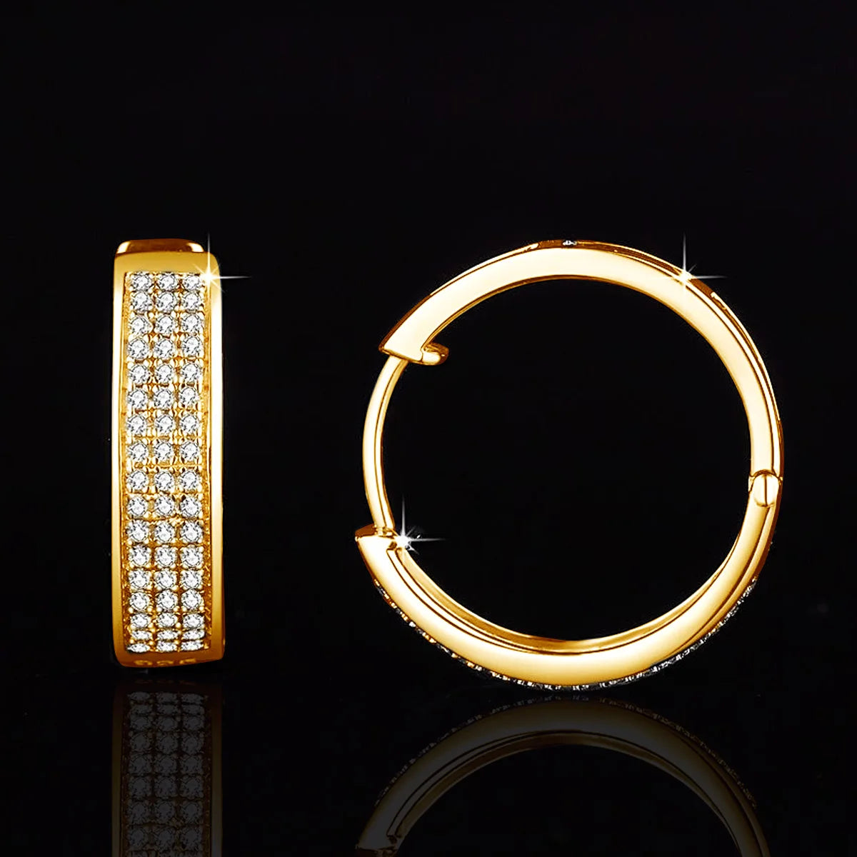 Damen-Creolen aus 925 Sterlingsilber mit Moissanit-Diamanten in D-Farbton VVS1 für Hochzeiten