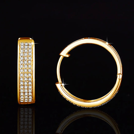 Damen-Creolen aus 925 Sterlingsilber mit Moissanit-Diamanten in D-Farbton VVS1 für Hochzeiten