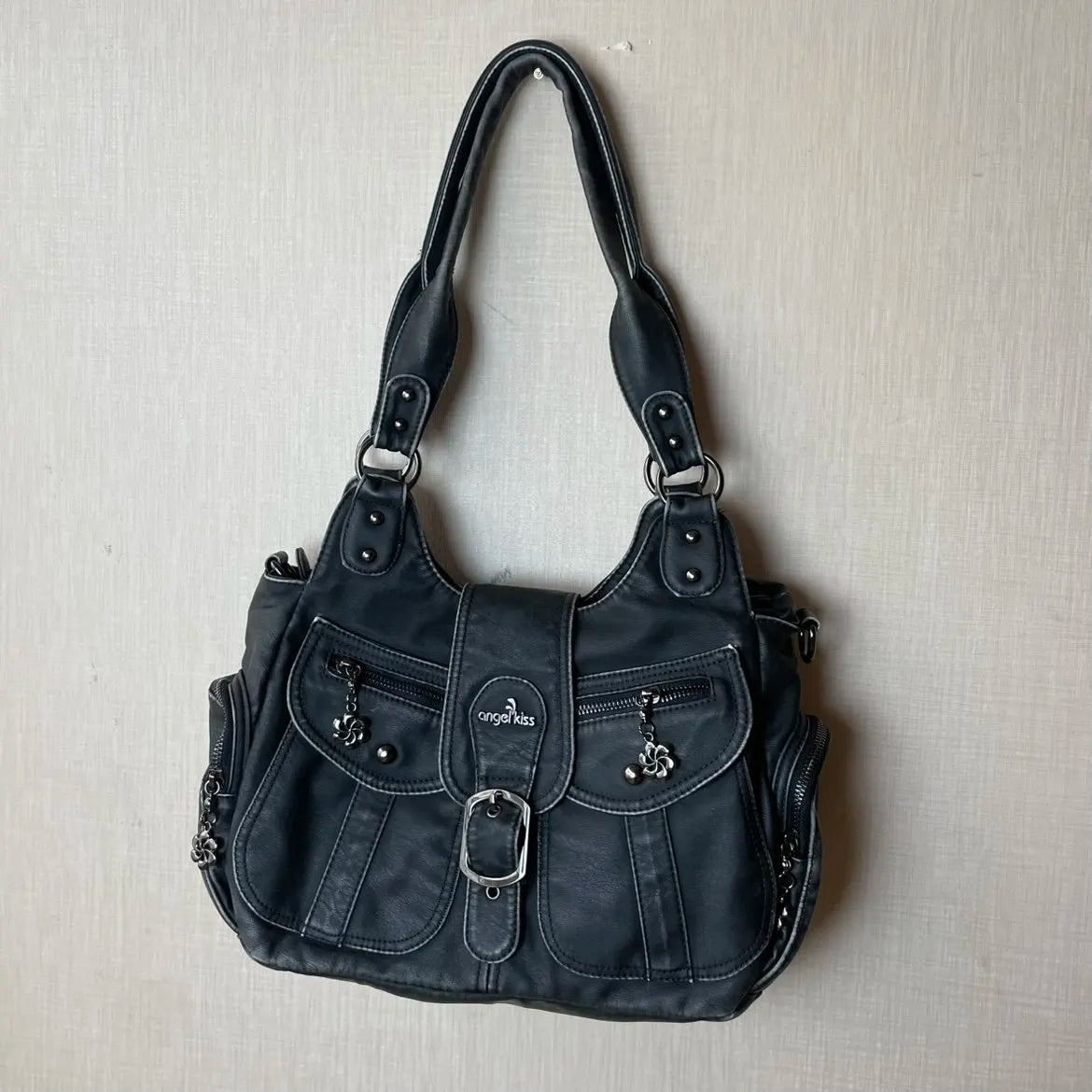Damen-Handtasche aus PU-Kunstleder mit Top-Handle, Reißverschluss und Mehrfachfächern