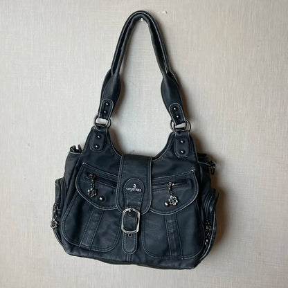 Damen-Handtasche aus PU-Kunstleder mit Top-Handle, Reißverschluss und Mehrfachfächern
