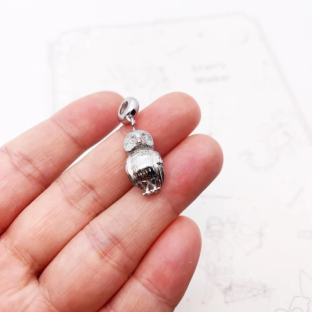 Damen-Charm-Anhänger Eule Weisheit niedlich Sommer aus Sterlingsilber