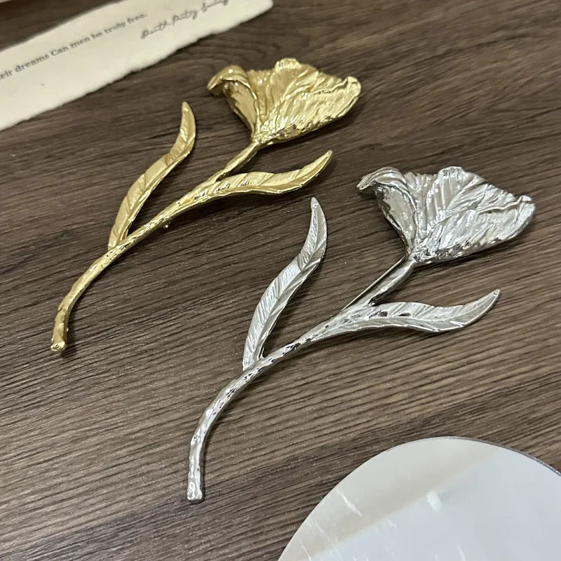 Brosche Blatt Blume Metall Groß Übertrieben Mode Party Damen