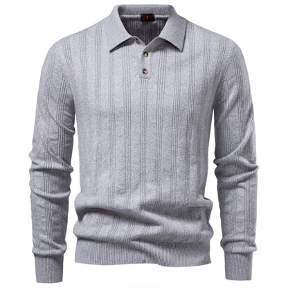 Herren Strickpoloshirt Aus Kunstkaschmir Komfort Elegant