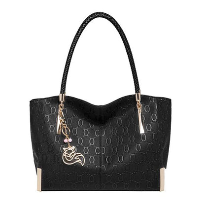 Damen Handtasche aus Split-Leder mit großer Kapazität