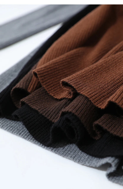 Damen-Halbrollkragen-Pullover Slim asymmetrisch Kontrast Winter