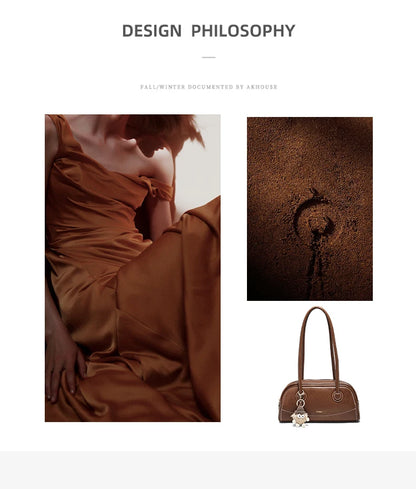 Damen Handtasche Aus PU Leather Simple Retro Stil Für Casual Commuting