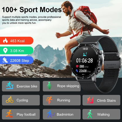 Männer Smartwatch mit Bluetooth Anruf und IP68 wasserdichtem Fitness Tracker