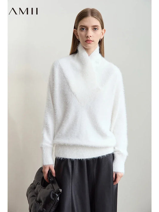 Damen-Rollkragenpullover locker Fledermausärmel Winter