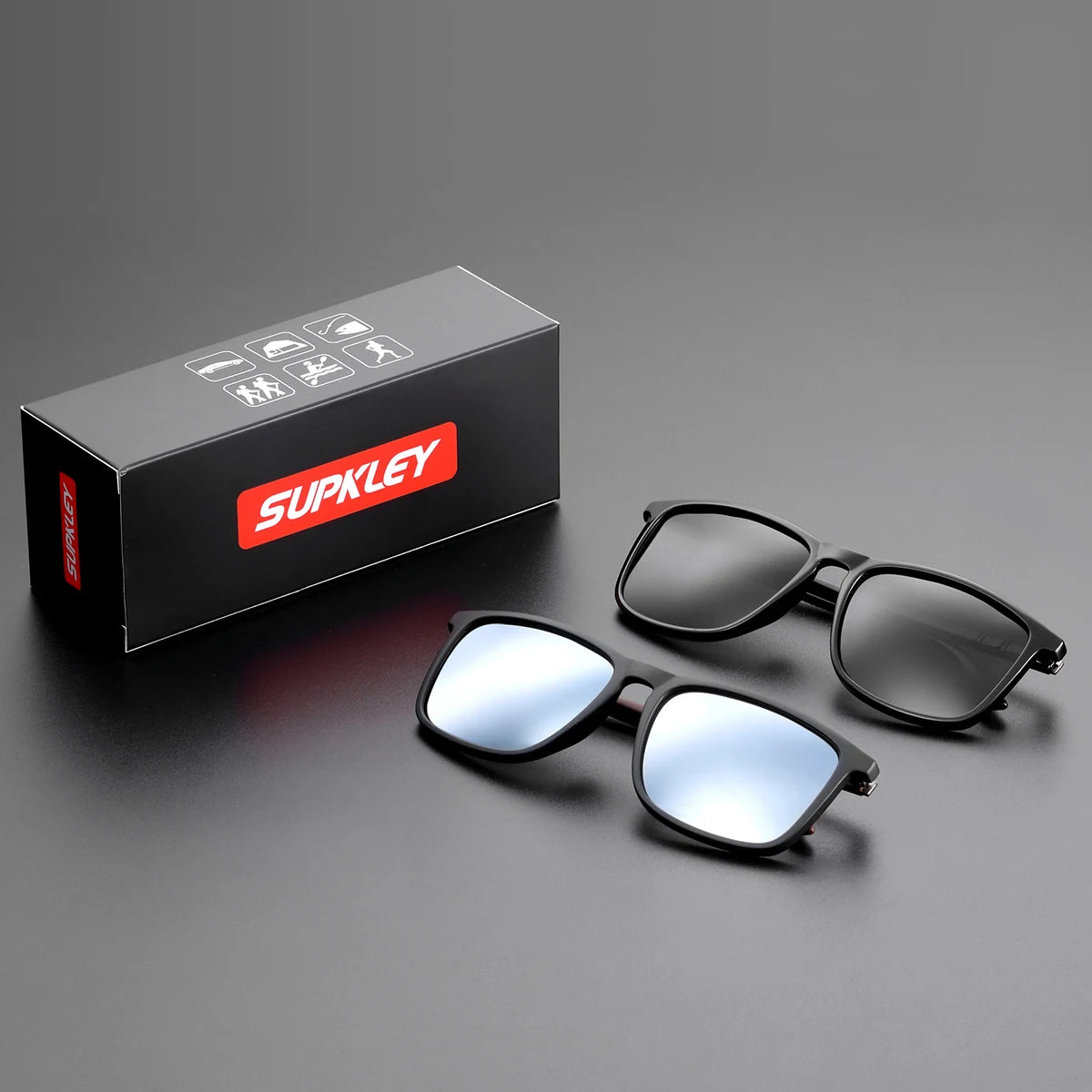 Sonnenbrille Sport polarisiert leicht quadratisch UV400 Herren