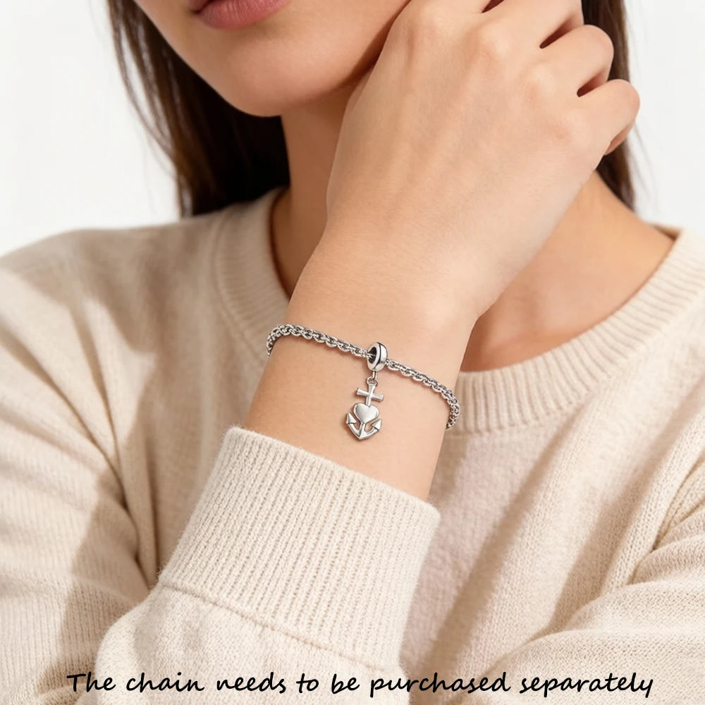 Damen-Charm-Anhänger Hope Faith Love Vintage aus Sterlingsilber