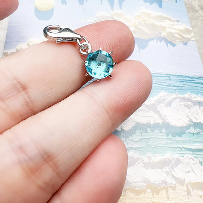 Damen-Charm-Anhänger blauer Stein trendig aus Sterlingsilber