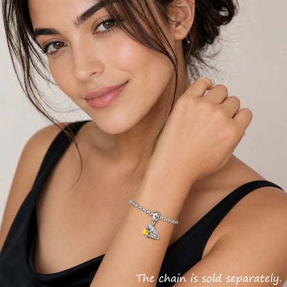 Damen-Charm-Anhänger Maus und Käse süß aus Sterlingsilber