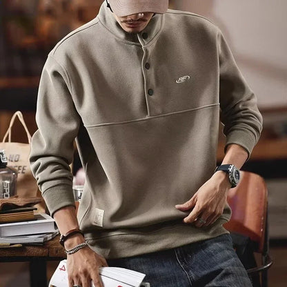 Frühling männer Brief Gedruckt Taste Sweatshirt Stehkragen Patchwork Pullover Hoodies 2025, Neue Casual Y2K Langarm Sudaderas
