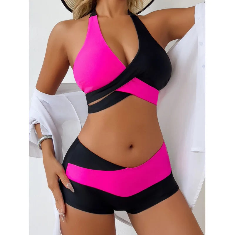 Sexy rotes Bikini-Set mit Push-up-Effekt – ideal für Strand und Pool