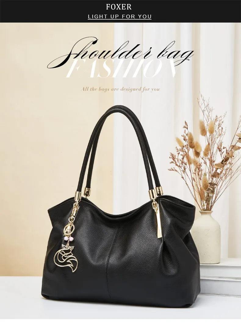 Damen Schultertasche aus Genuine Leather im eleganten Stil