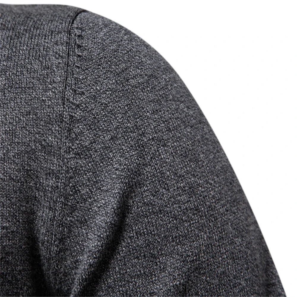2023 neuer Herbst Baumwoll pullover für Männer o Hals Patchwork Ärmel Pullover Männer einfarbig warme Winter Herren Pullover