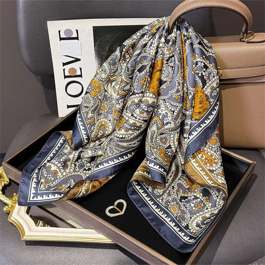 Damen Twill Seidenschal 65cm quadratisch Krawatte Halstuch doppelseitig Hijab Bandana B