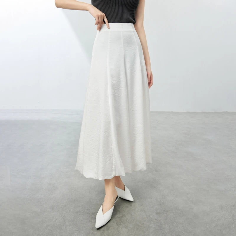 Damen Maxirock im A-Linien-Stil mit elastischer Taille für den Sommer