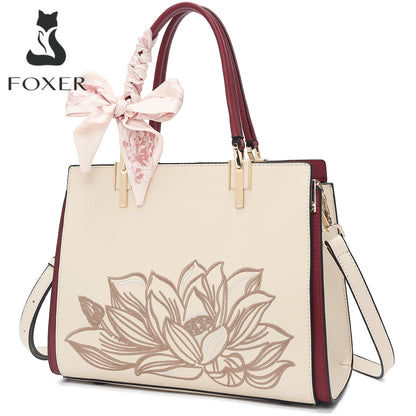 Damen Tasche Aus Splitleder Mit Reißverschluss Im Chinesischen Stil