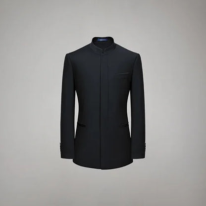 Hochwertiger Herrenanzug aus Wolle und Seide in Tiefblau – Slim Fit für formelle Anlässe und Hochzeiten