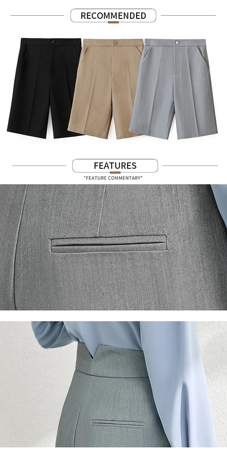 Damen Shorts im minimalistischen Stil mit hoher Taille und lässiger Passform