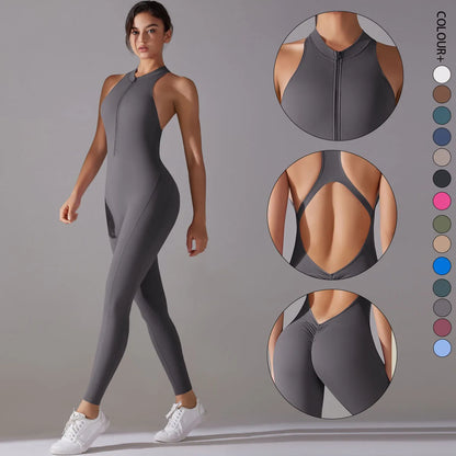 Damen-Bodyshaper mit Push-up, ärmellos, schmaler Schnitt, dunkelgrau, mit Frontreißverschluss