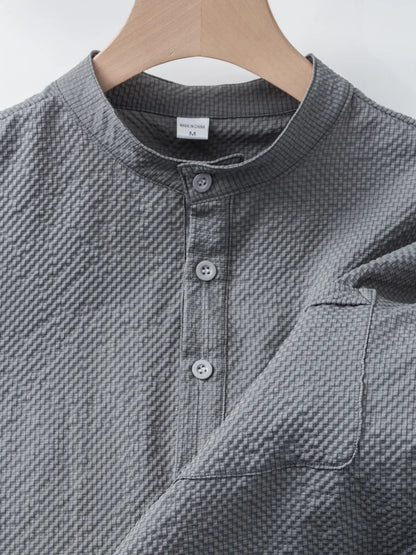 Langarm-Poloshirt für Herren mit Reverskragen – dünnes, vielseitiges Oberteil für Business und Freizeit in Uni-Farben, ideal für den Frühling und Herbst
