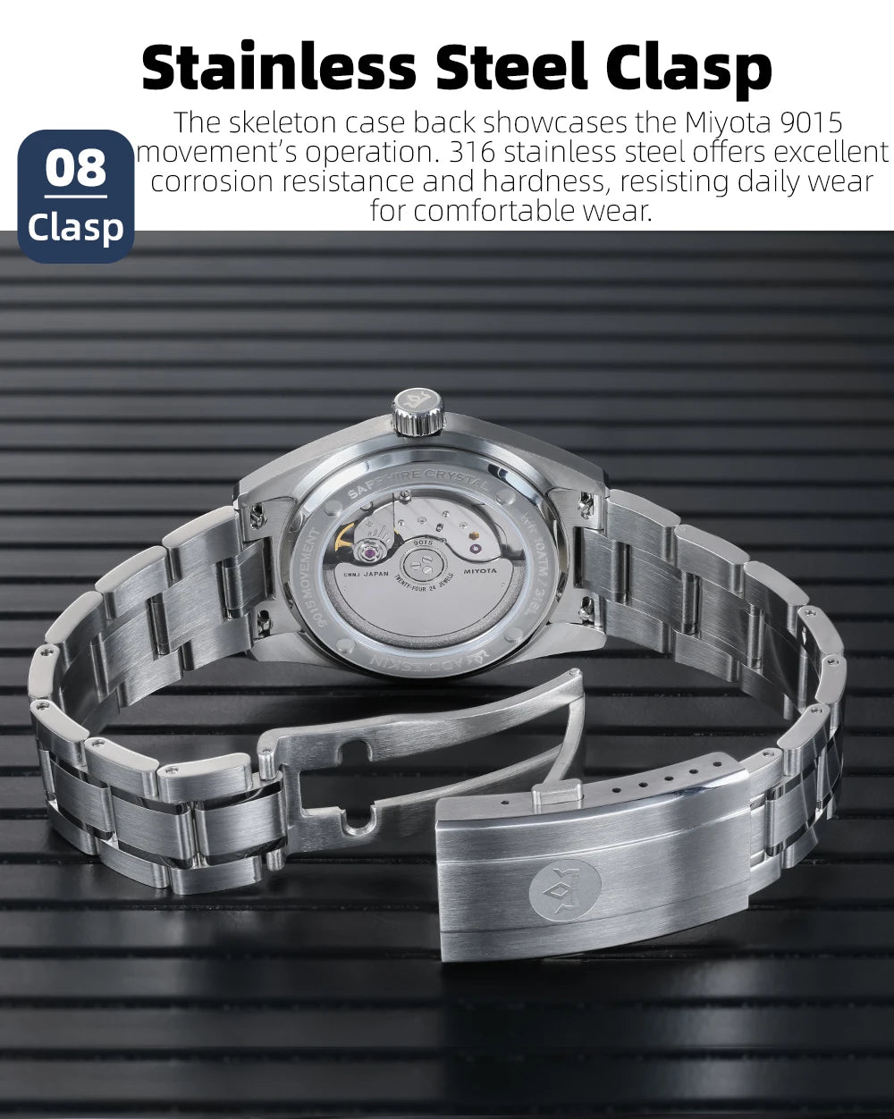 Herren-Taucheruhr mit Automatikwerk und Saphirglas