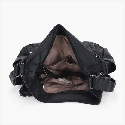 Damen-Schultertasche aus PU mit Mehrfachfächern und verstellbarem Schulterriemen Top-Handle-Design