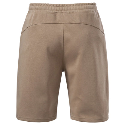 Herren-Shorts mit elastischem Bund und Kordelzug, Khaki, Rückansicht