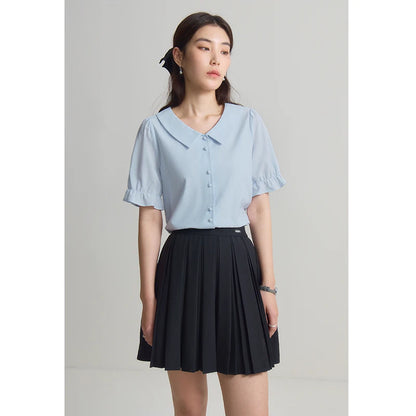Französischer Stil Bluse mit Laternenärmeln und einzigartigem Design – Elegantes, figurbetontes Oberteil für Büro und Freizeit