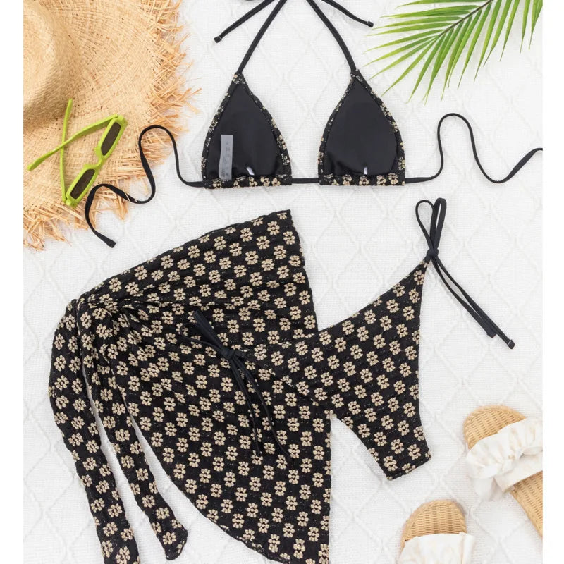 Sexy Net-Bikini-Set mit Push-up-Effekt – Brasilianischer Stil für Strand und Pool