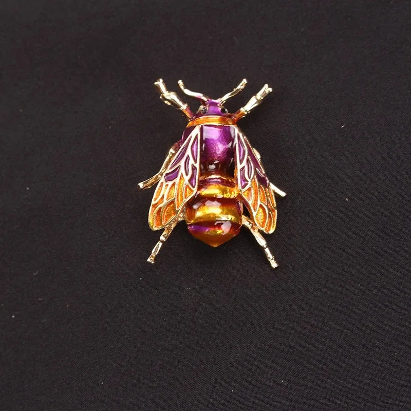 Brosche Hummel Biene Emaille Gelb Insekt Urlaub Bankett Damen