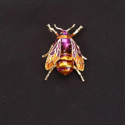 Brosche Hummel Biene Emaille Gelb Insekt Urlaub Bankett Damen