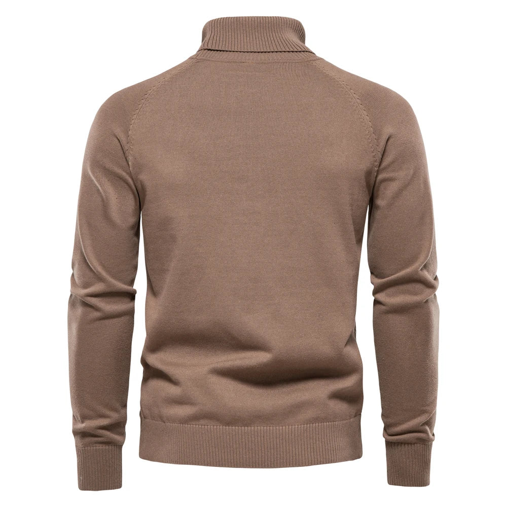 Männlicher Rollkragenpullover aus hochwertiger Baumwolle für den Winter