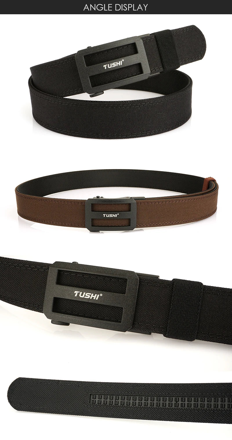Herren-Taktischer Outdoor-Gürtel aus Nylon mit automatischer Metallschnalle und verstellbarer Länge