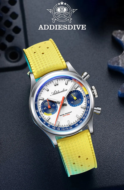 Herren-Chronograph mit VK64-Quarzwerk und Fluorkautschuk-Armband